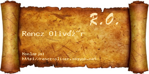 Rencz Olivér névjegykártya