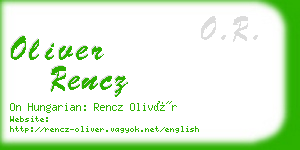 oliver rencz business card